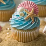 Beach Themed Cupcakes on a Summer Table
