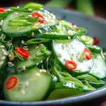 Refreshing Best Asian Cucumber Salad on a Plate