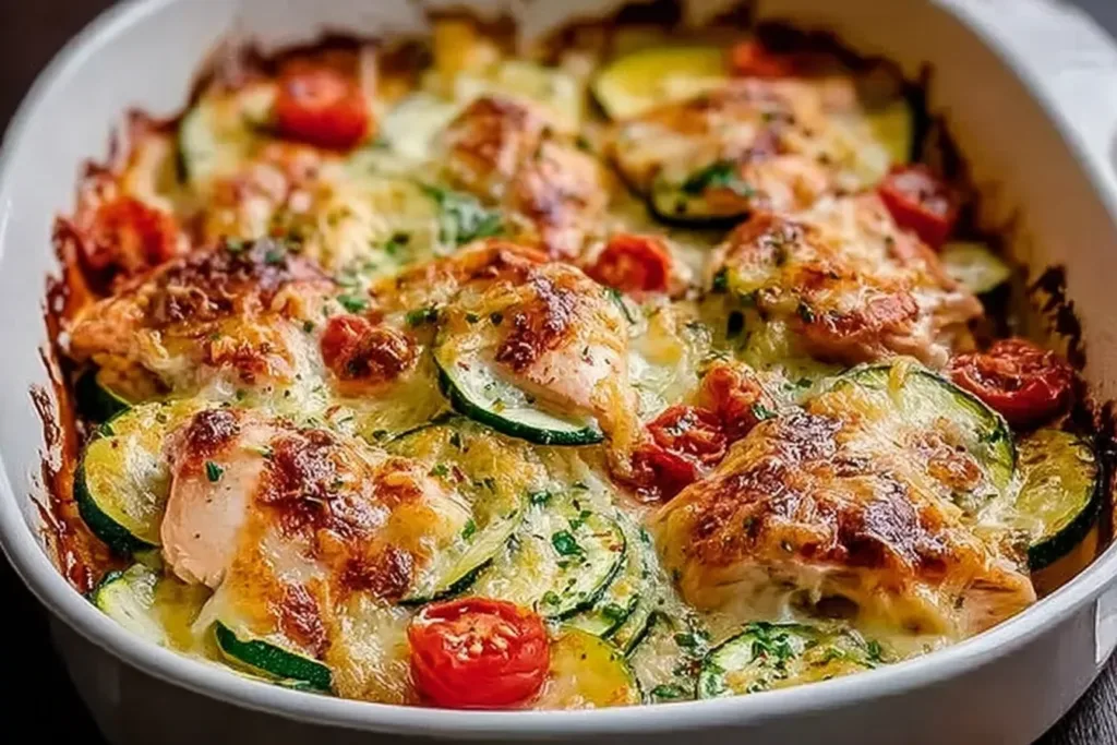 Best Mediterranean Chicken Zucchini Bake Freshly Served