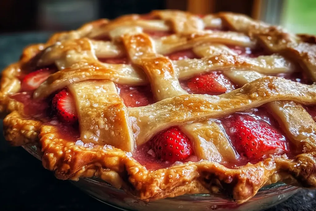Delicious Strawberry Rhubarb Pie with a Flaky Crust