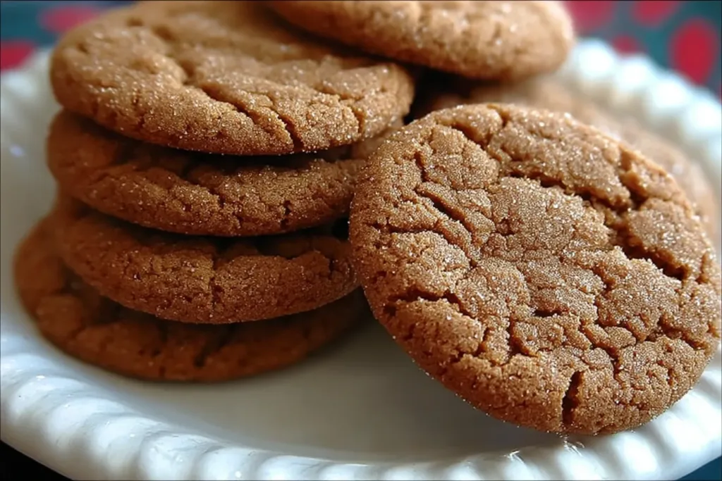 Big Soft Ginger Cookies on a Rustic Wooden Table