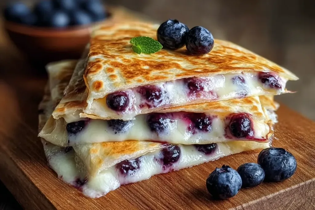 Blueberry Cheese Quesadilla - Sweet and Savory Treat