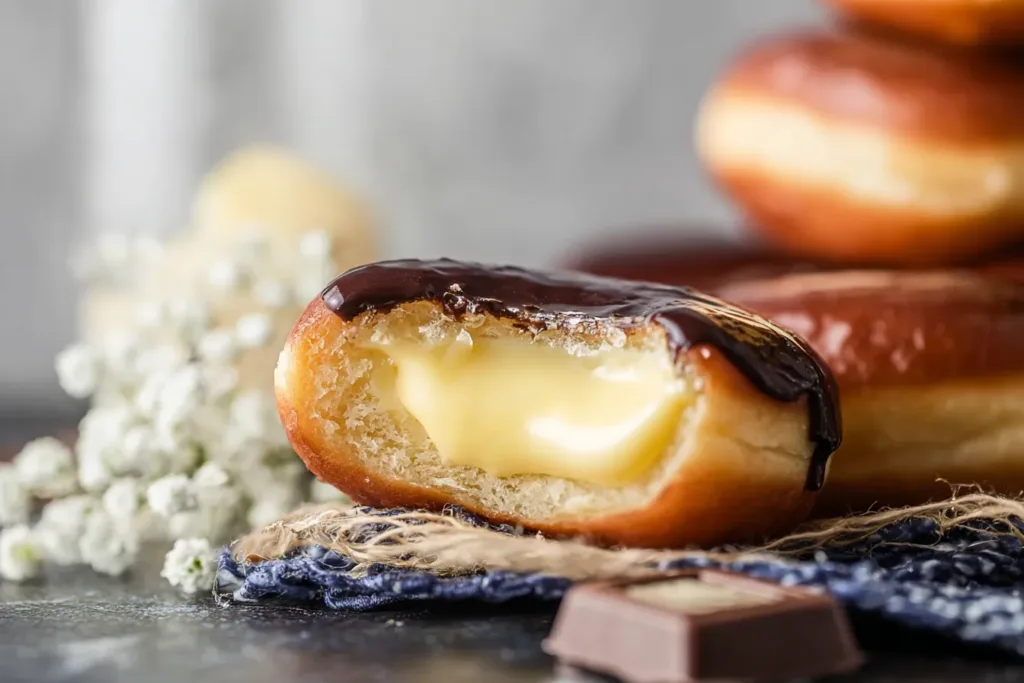 Decadent Boston Cream Donuts with Chocolate Glaze