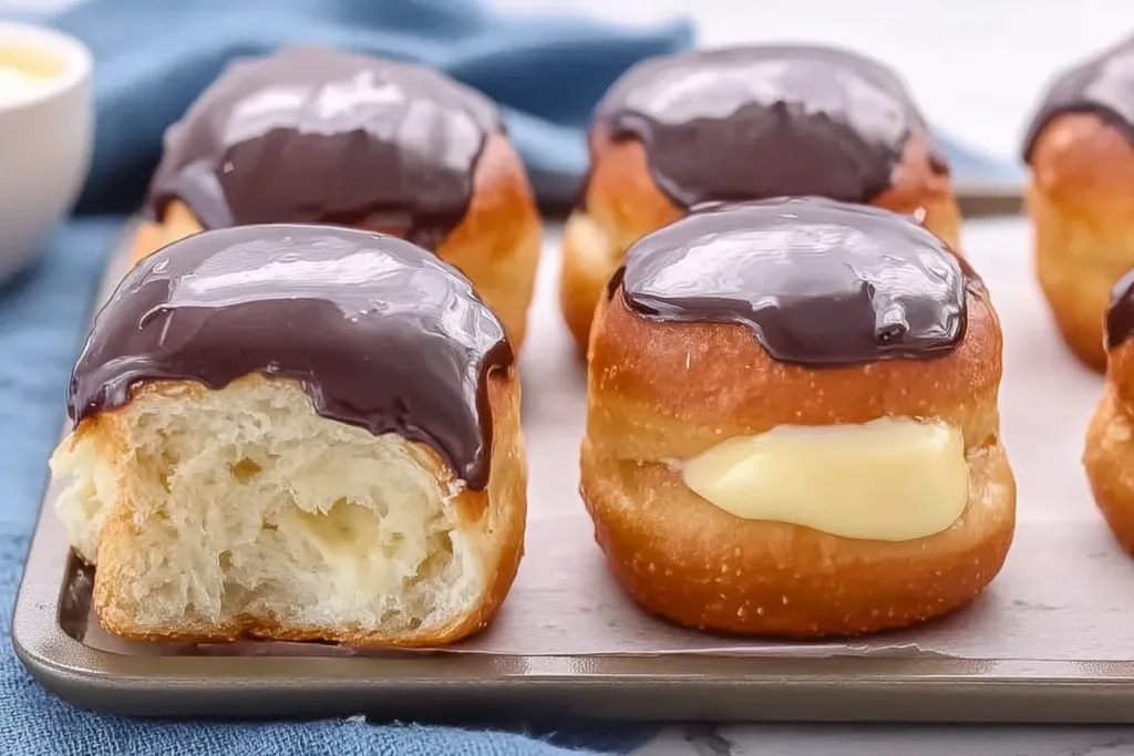 Boston Cream Hawaiian Roll “Donuts” Ready to Enjoy
