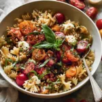 Delicious Bruschetta Pasta Salad in a Bowl