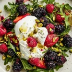 Burrata Salad with Summer Berries & Pistachios - Bright & Fresh