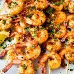 Cajun Garlic Butter Grilled Shrimp Skewers on the Grill