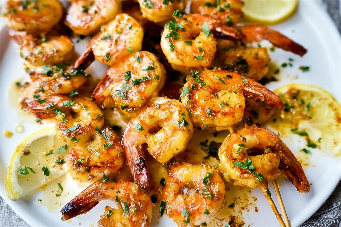 Cajun Garlic Butter Grilled Shrimp Skewers