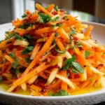 Fresh Carrot Apple Salad with Crunchy Toppings