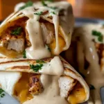 Cheesy Garlic Chicken Wraps Ready to Serve