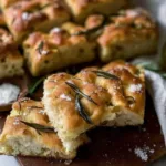 Cheesy Garlic Focaccia with Rosemary Freshly Baked
