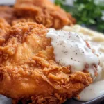 Crispy Chicken Fried Chicken Served with Gravy