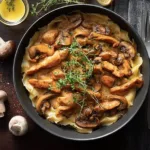 Delicious Chicken Stroganoff Served with Noodles