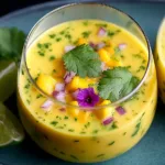 Colorful Chilled Mango Gazpacho Served in Bowls