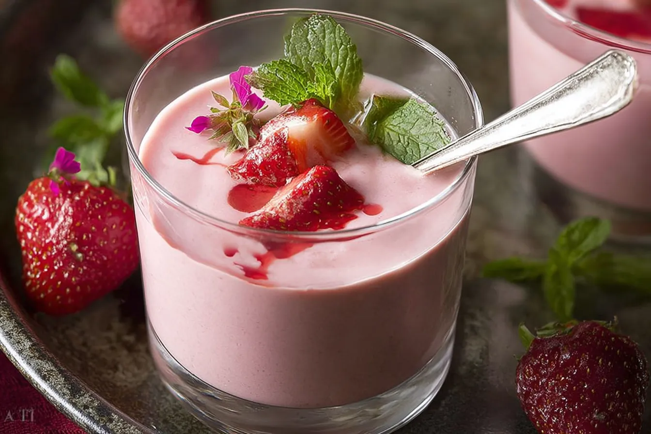 Chilled Strawberry Yogurt Soup 