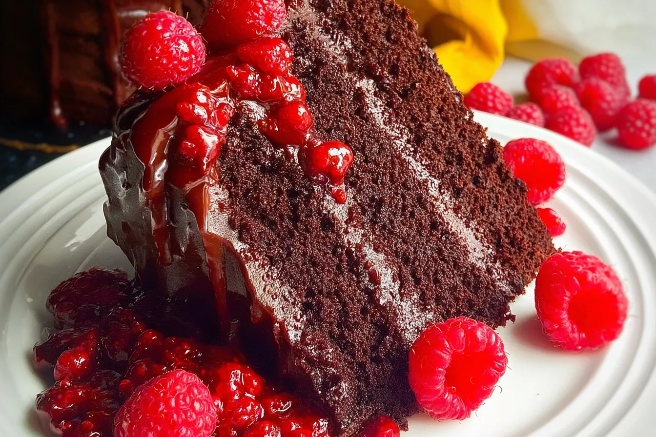 Chocolate Raspberry Cake {With Cake Mix}