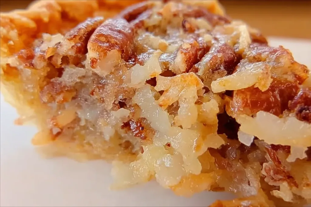 Delicious Coconut Pecan Pie Slice