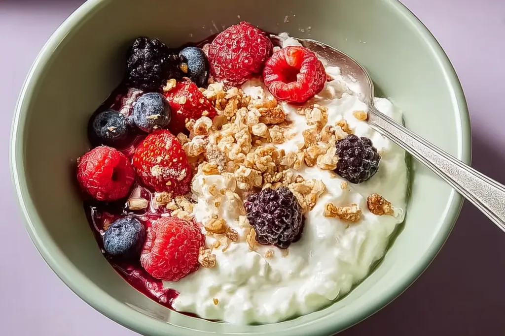 Cottage Cheese–Berry Bowl with Fresh Fruits