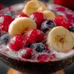 Creamy Berry Banana Fruit Bowl - Deliciously Healthy Breakfast