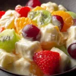 Colorful Creamy Mixed Fruit Salad Ready to Serve