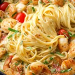 Delicious Creamy Seafood Pasta on a Plate