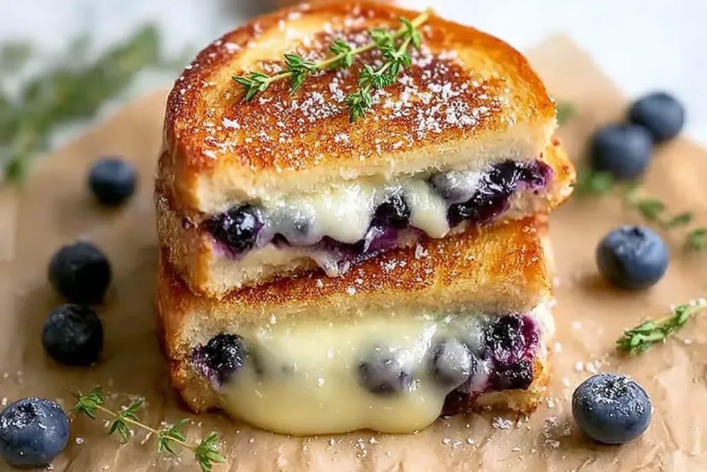 Crispy Blueberry Grilled Cheese Sandwich Plated Delight