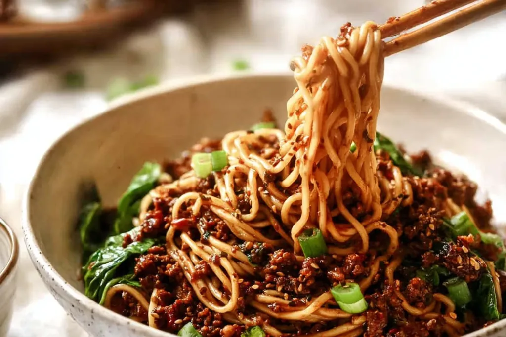 Delicious Dan Dan Noodles Ready to Serve