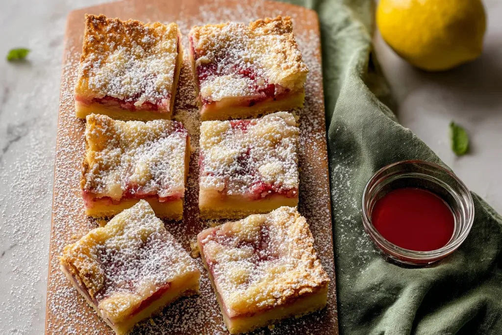 Delicious Lemon Rhubarb Bars - Fresh Out of the Oven