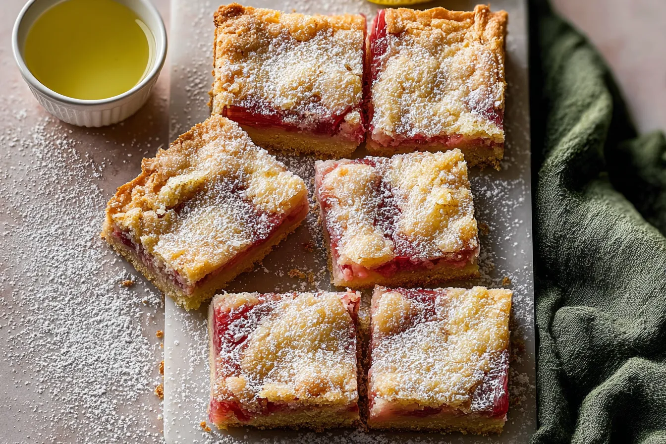 Delicious Lemon Rhubarb Bars