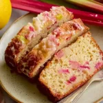 Delicious Lemon Rhubarb Bread Freshly Baked in a Pan