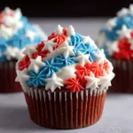 Easy 4th of July Cupcakes Decorated for Celebration