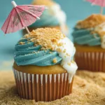 Colorful Easy Beach Cupcakes Ready for Summer Fun