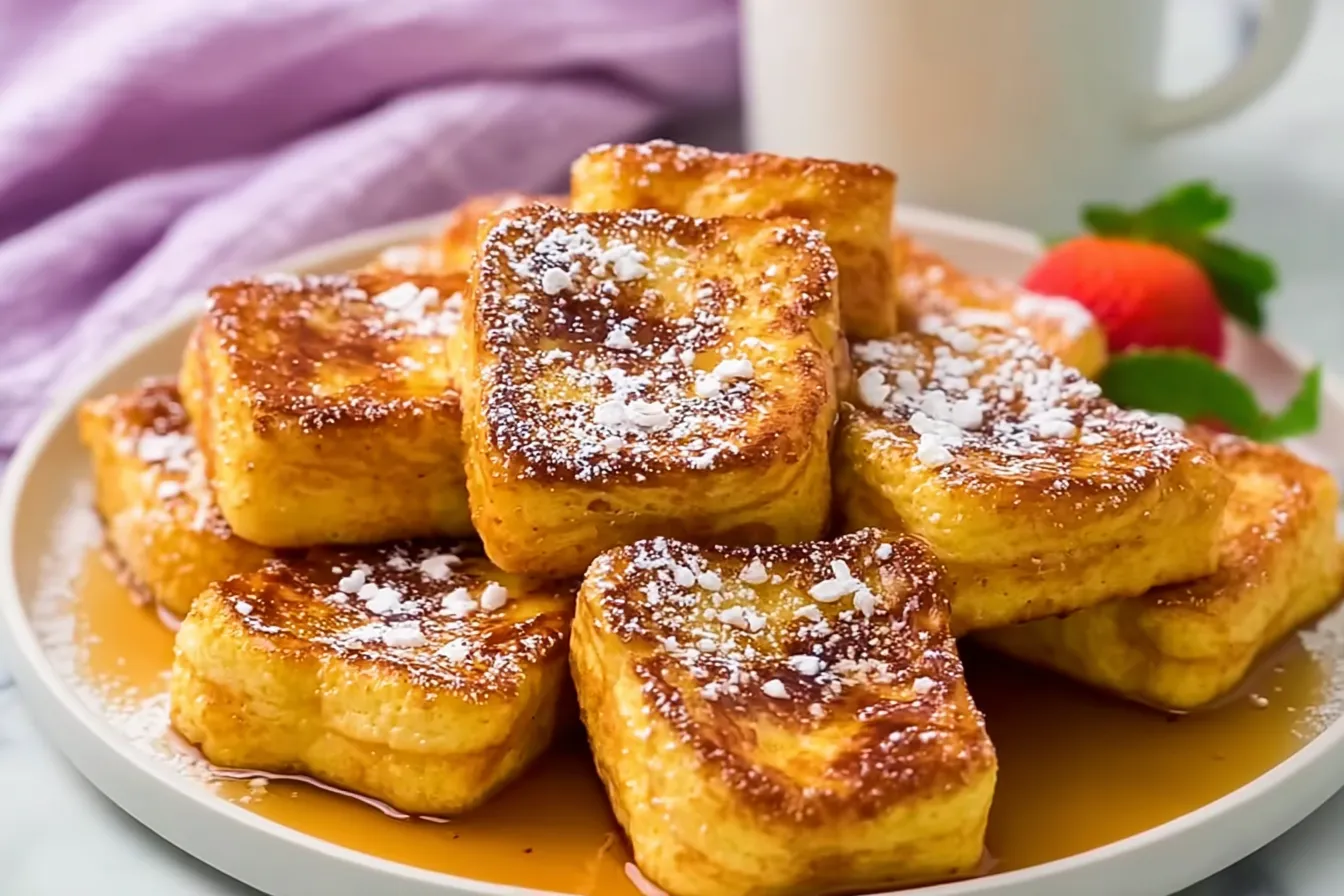 Easy Hawaiian Roll French Toast Recipe (Soft & Fluffy)
