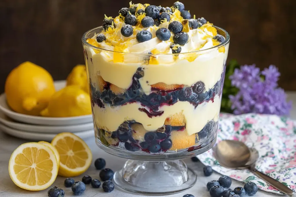 Easy Lemon Blueberry Trifle in a Glass
