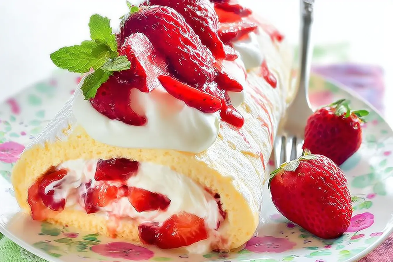 Easy Strawberry Cake Roll 