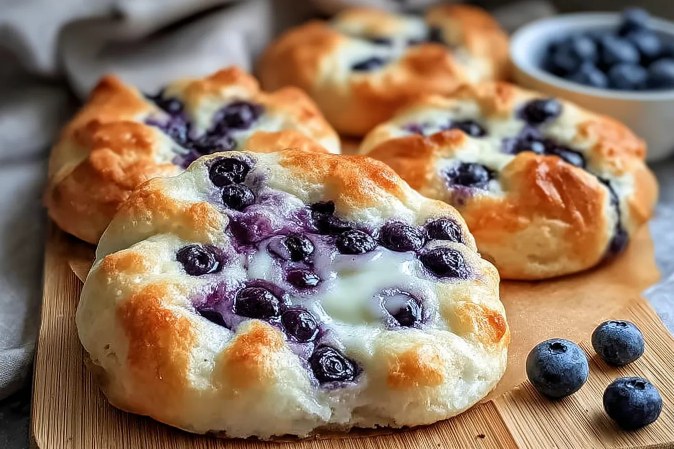 Fluffy Cottage Cheese Blueberry Cloud Bread 