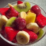 Colorful Fruit Bowl Snack Featuring Fresh Berries and Kiwi