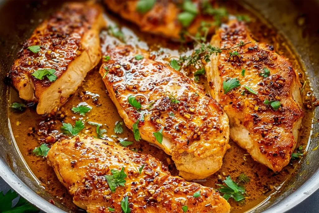 Garlic Butter Chicken on a Plate with Fresh Herbs