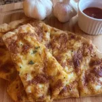Garlic Cheese Flatbread Fresh Out of the Oven