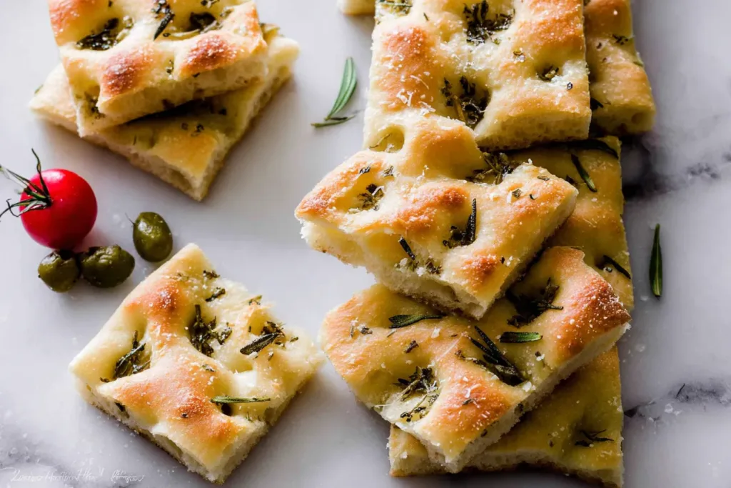 Garlic Rosemary Herb Focaccia Freshly Baked