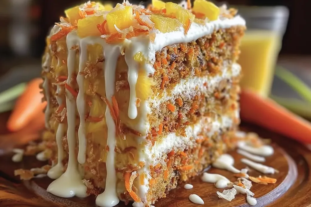 Slice of Hawaiian Carrot Pineapple Cake