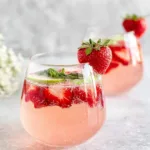 Healthy Strawberry Mocktail Spritzer {Non Alcoholic} - Refreshing Drink