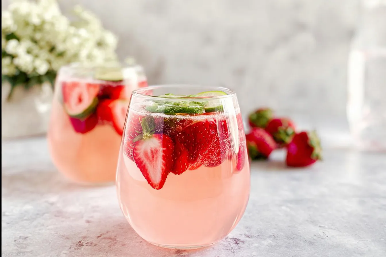 Healthy Strawberry Mocktail Spritzer {Non Alcoholic}