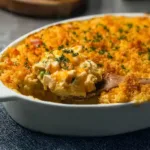 Heart Healthy Chicken Casserole Served with Fresh Veggies