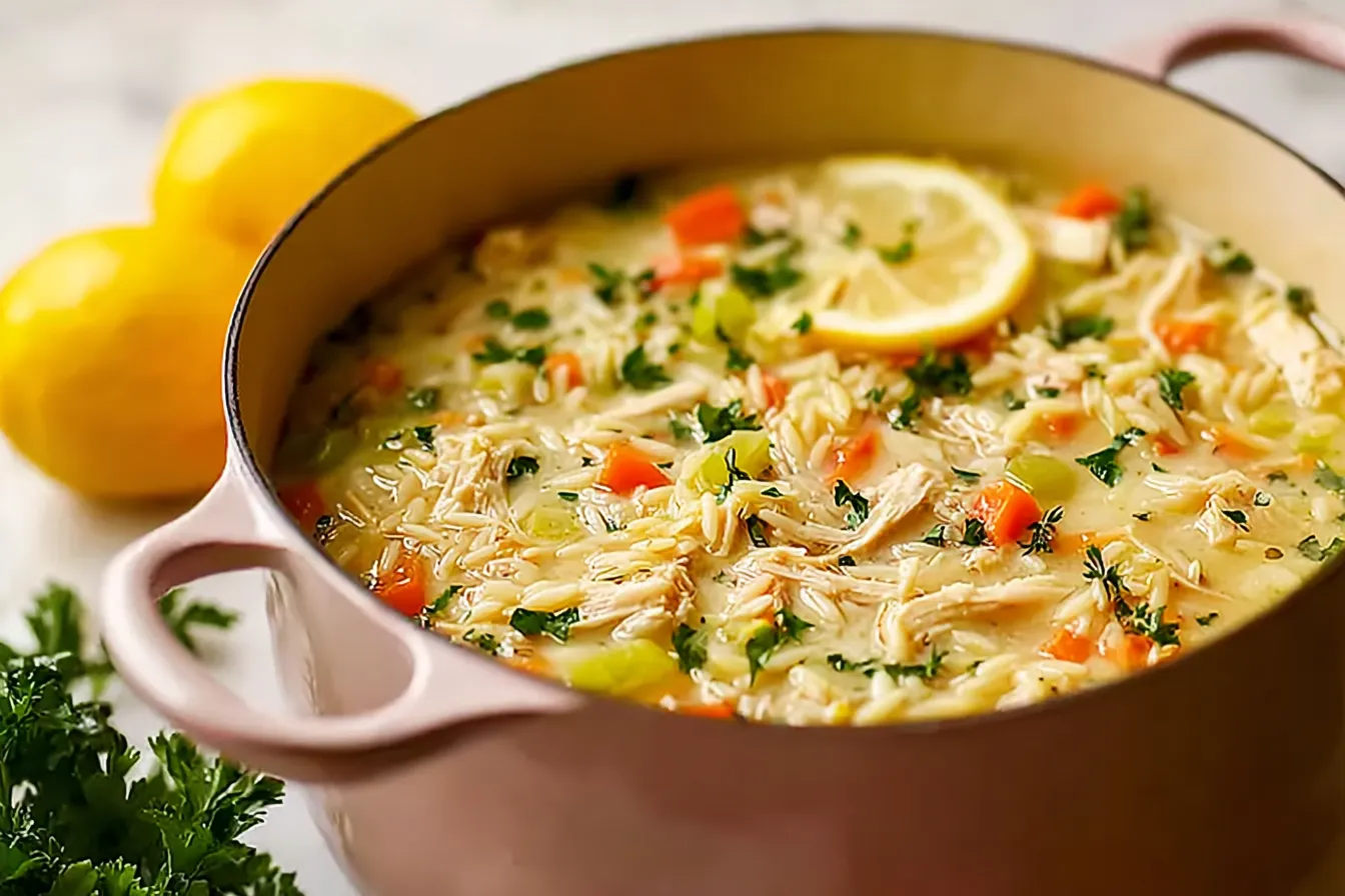 Hearty Lemon Chicken Orzo Soup