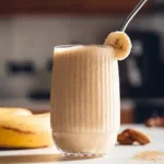High-Protein Banana Almond Butter Smoothie in Glass