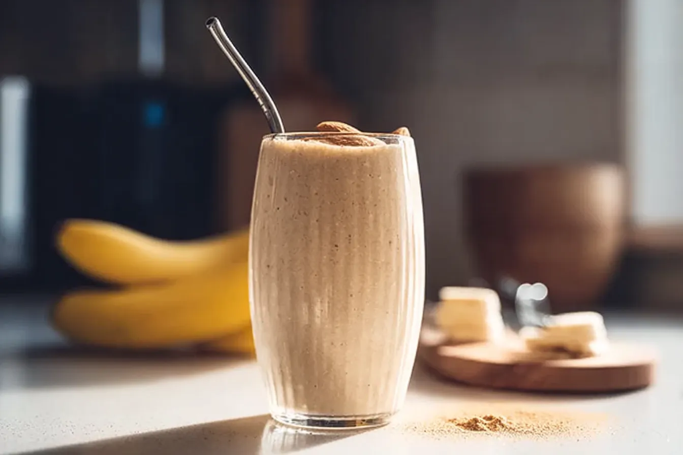 High-Protein Banana Almond Butter Smoothie 