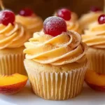 Delicious Homemade Peach Bellini Cupcakes Ready to Serve