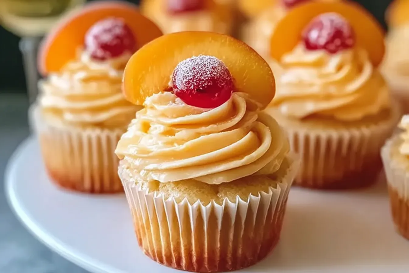 Homemade Peach Bellini Cupcakes Recipe 