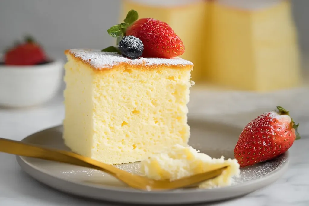 Japanese Cotton Cheesecake Close-Up: Fluffy Perfection